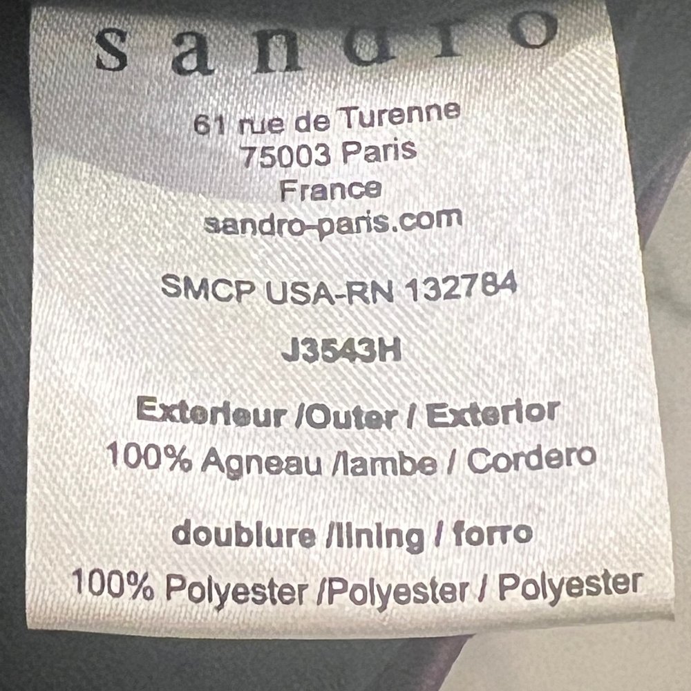 Gorgeous! Sandro Reddish Brown Lambskin Leather Skirt with pockets Sz 2 … - Picture 10 of 11